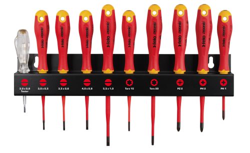 Set šrafcigera Ergonic VDE E-Slim sa testerom napona SL-PH-PZ-TX 41391093 10 kom